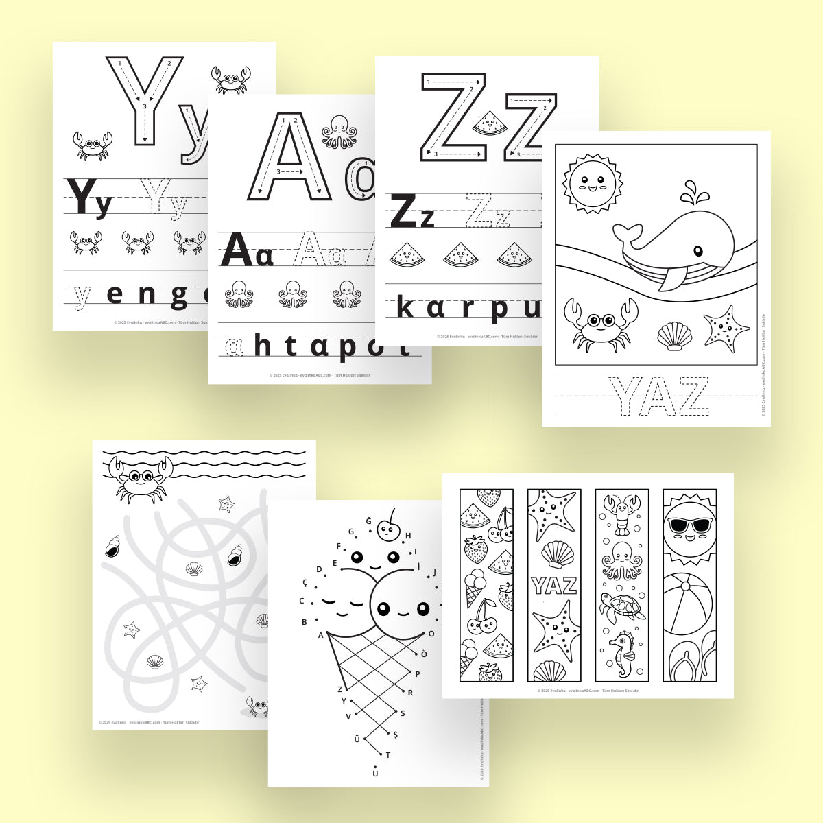 Yazdırılabilir "Eğlenceli YAZ" Paketi